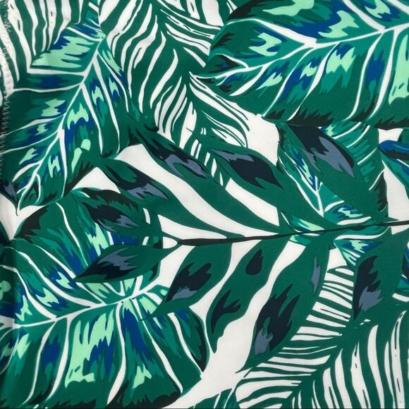 Cupshe One Piece Swimsuit Striped Leafy High Neck - Picture 5 of 9